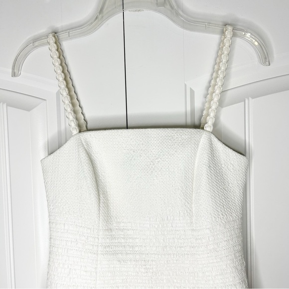 Rebecca Vallance Antonia Square Neck Fringe Mini Dress White Size 0 Bride Party - Picture 5 of 10